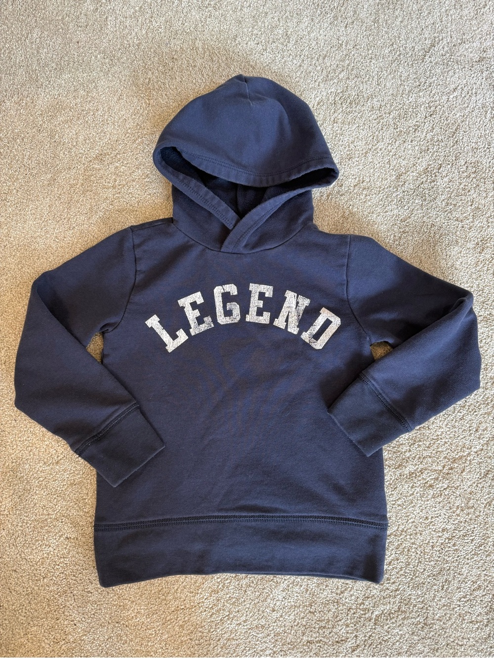 Crewcuts Legendary Hoodie XS 4-5 Navy Pullover Sweatshirt Boys Girls Fleece